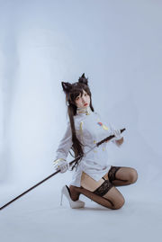 [Cosplay Photo] Popular Coser Nizo Nisa - Uniforme militar Atago azul dependiente de Canine