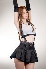 [Ảnh COSER màu đỏ ròng] Sữa đào - Aerith Tifa Swap