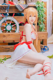 【COS福祉】WeiboGirlPaper Cream Moon Shimo-Asuna Swimsuit